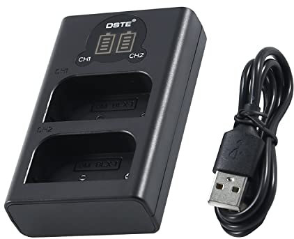 DSTE Dual USB Charger with LCD Display Compatible for Olympus BLX-1 BLX1 Battery and OM SYSTEM HLD-10 OM-1 SBCX-1 Digital Camera