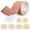 FESSOSKO 1 Rotolo Nastro Adesivo Seno Push Up, 5 Paia Copri Capezzoli Donna, Nastro per Sollevare Il Seno Bob Tape per Una Coppa A-E Reggiseno Invisibile, Nastro Adesivo per Il Seno (5m*5cm) (Nudo)