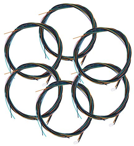 Estink 6 Stück Gitarrensaiten, 1-3 4-6 Farbige Nylon-Kupferlegierungs-Akustikgitarren-Saiten für Gitarre