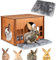 Großes Kaninchenversteck aus Holz, Hasenhäuser und Verstecke, Habitat Schloss für Zimmerhasen, Meerschweinchen, Hamster, Chinchillas