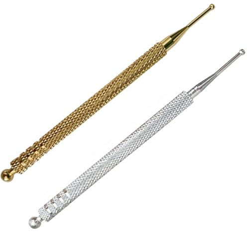 Stylo D'acupression, 2Pcs Bâton D'acupression, Barre D'acupression, Acupuncture Oreille Acupuncture Pen, Bâton D'acupressure Et Méridien, Stylo De Massage Méridien Èn Àcier Inoxydable, 10 Cm - Ø 2/5mm