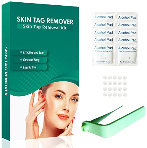 Stielwarzen Entfernen Schnell Kit, Schmerzfrei Fibrom Entfernungsgerät mit 20 Removal Bands, Fibrom Entfernen Schnell Kit fr Gesicht, Hals und Krper, Sicher und Schmerzfrei(2 mm bis 4 mm)