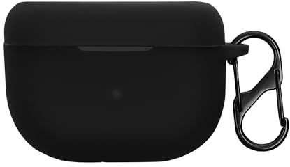 kwmobile Schutzhülle für Jabra Elite 10 / E10 Hülle - TPU Silikon Case für Kopfhörer Ladecase - stoßfestes Cover mit Karabiner - Schwarz