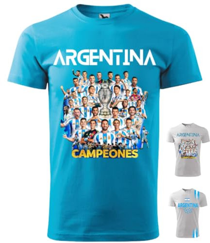 Zena Sportswear T-Shirt Uomo | Dry Fit | Elasticizzato e Traspirante | Made in Italy | Squadre Copa Coppa America 2024 | Argentina (IT, Testo, S, Regular, Regular, Azzurro Campione)