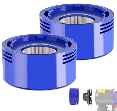 2 Pack V7 V8 Filter,Replacement Vacuum Rear Filter Compatible with Dyson V7 V8 Animal and Absolute Vacuums, HEPA Post Motor Filter Fit for HH11/SV10/SV11, Compare to Part #967478-01