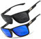 Rayruling 2 Paar Sonnenbrille Herren Polarisierte Damen, Sport Sunglasses Men Schwarz,Retro TR90 Ultraleicht Rahmen, UV400 HD Golf/Fahren/Angeln/Reisebrille/Outdoor-Sportarten Mode Sonnenbrillen