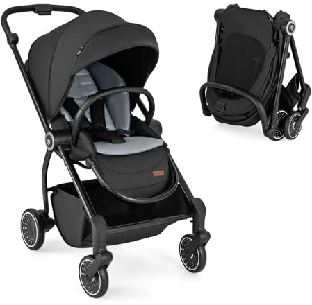 GOPLUS Umbaubarer Kinderwagen, kompakter Babybuggy mit verstellbarer Rückenlehne und Fußstütze, großem Verdeck & Aufbewahrungskorb, klappbarer 2-in-1 Babywagen für Babys 0-3 Jahre (Schwarz)