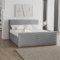 Kaiser Möbel - Bett Polsterbett, Boxspringbett mit Bettkasten Topper Trento, Schlafzimmerbett, Gepolstertes Kopfteil - Topper-Matratze H2 aus Visco-Schaum - 200x215x105cm, Hellgrau
