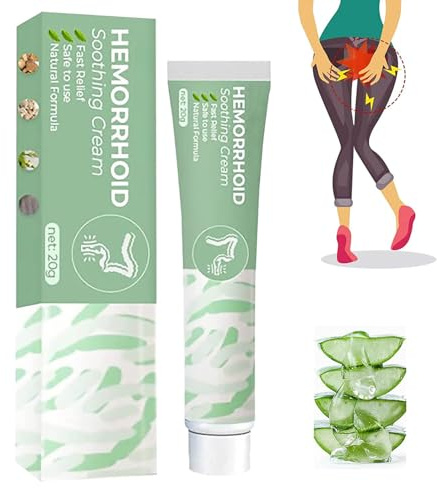 Crème apaisante contre les hémorroïdes, pommade naturelle contre les hémorroïdes à base de plantes, crème c/ontre les h/émorroïdes, douce et sûre, pour tous les âges (1 Pcs)