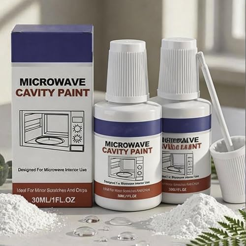 Pintura Para Cavidad Interior De Microondas, 2 piezas pintura epoxi microondas, Recubrimiento Retoque Electrodomésticos blancos, recubrimiento de alto brillo para frigoríficos, lavadoras, lavavajillas