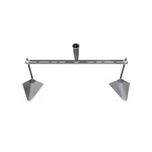 KiBcsLic Zappa Agricola Manuale Zappa Coltivatore Sarchiatrice Scavatrice a Tiraggio Manuale con Denti Triangolari Affilati in Acciaio al Manganese per Rompere, 60CM 2 Heads