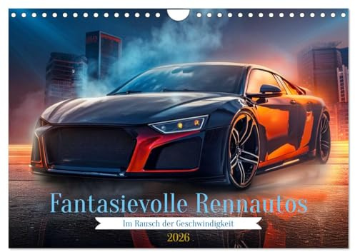 Fantasievolle Rennautos - Im Rausch der Geschwindigkeit (Wandkalender 2026 DIN A4 quer), CALVENDO Monatskalender: Traumwagen, die keine Grenzen kennen (CALVENDO Mobilitaet)