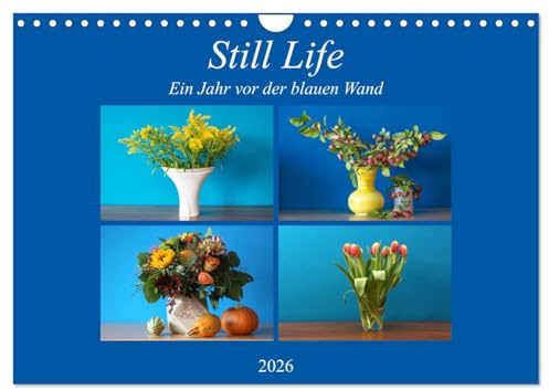 Still Life - Blumen vor der blauen Wand (Wandkalender 2026 DIN A4 quer), CALVENDO Monatskalender: Sag es ohne Worte, aber mit Blumen. Dieser Kalender ... ein ganzes Jahr. (CALVENDO Lifestyle)