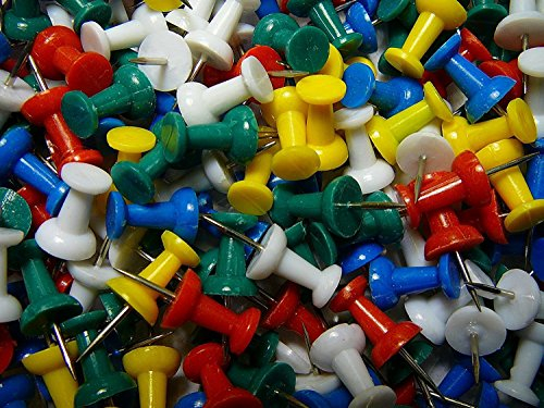 100 Push Pins Drawing Colourful Plastic Stationery Cork Notice Board Pins Set