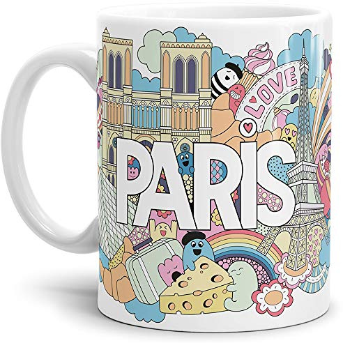 Paris-Tasse Comic-Style - Kaffeetasse/Mug/Cup - Qualität Made in Germany