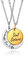 JewelryWe Schmuck 2PCS Freundschaftsketten Beste Freunde/Paare Halskette Edelstahl Friends for Like Soul Sisters Gravur Mond Runde Anhänger Kette Gold Silber