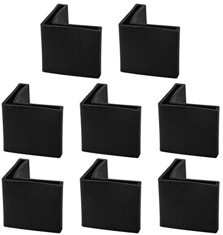 sourcing map 45mm x 45mm Angle Iron Foot Pads l Shaped Rubber Furniture Leg Caps End Covers Floor Protector Black 8 Pcs