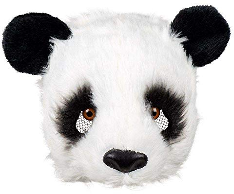 Boland 56753 - Plüsch-Halbmaske Panda, Einheitsgröße, Schwarz und Weiß, Gesichtsmaske, Tiermaske, Fellmaske, Bär, Accessoire, Kostüm, Verkleidung, Karneval, Fasching, Mottoparty