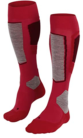 FALKE Damen Skisocken SK4 Advanced W Kh Wolle Funktionsmaterial warm dünn 1 Paar, Rot Rose 8680-O, 41-42
