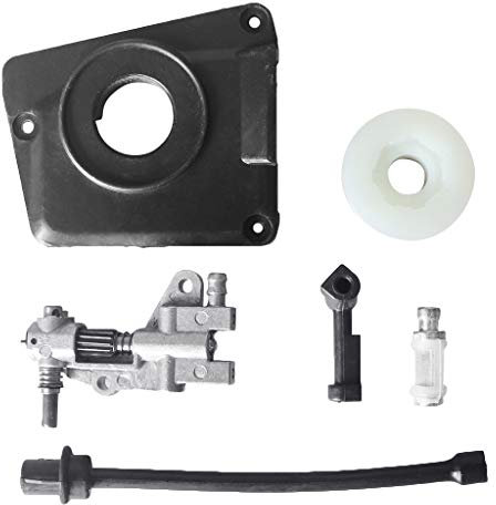 BIlinli Tubo Olio e Filtro e Pompa Olio e Coperchio e Kit Ingranaggi a Vite Senza fine per Motosega Cinese 45CC 52CC 58CC 4500 4500 5200 5800