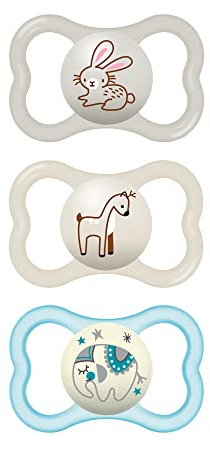MAM Air Night & Day Baby Schnuller für empfindliche Haut, leuchtet im Dunkeln, Unisex, 3 Stück (1 Stück)