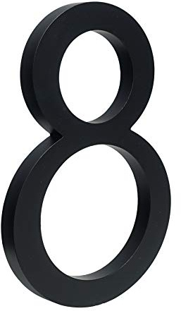 HASWARE Número de casa flotante de 6 pulgadas (15 cm) Números de puerta con estilo Placa del alfabeto Números de dirección de casa de la calle (9, Negro)