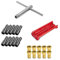 ARLI Kabel Montage Werkzeug Set - Abisoliermesser + Aufdrehhilfe/Knebel + 10 F-Stecker vergoldet 7 7,2 7,4 + 10x Gummitülle Koaxialkabel Sat Koaxial Kabel Antennenkabel Kabelmesser Universal Messer