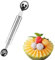 Agatige Double Sided Melon Baller Scoop, Stainless Steel Round Watermelon Balls Scoop Melon Scoop Fruit Baller Scoop Dessert Scoop for DIY Fruit Salads Ice Cream