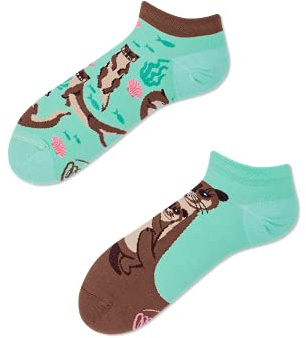 Many Mornings - Otter Stories Low - Mismatched Sneaker Socken - Otter, Wassermarder