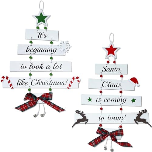Hochwertige Weihnachtsdekorationen aus Holz von Itsy Bitsy Party Co – große hängende Weihnachtsdekorationen für den Innenbereich, Weihnachtsschmuck, Weihnachtsdeckendekorationen, Weihnachtsfensterdeko