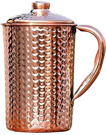 AncientImpex Krug aus reinem Kupfer (99,74 %), gehämmertes Wasser, Kupferkrug für Ayurveda-Gesundheitsvorteile, 140 ml