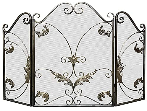 ksamwjf Sturdy Christmas Santa Claus Fireplace Fender Wide 3 Panel Folding Fire Guard Solid Decorative, for Wood and Coal Firing, Stoves, Grills