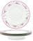 fanquare Lot de 4 Assiette Creuse en Porcelaine, 21.8cm Assiettes à Pâtes Fleurs Rose, Bols à Soupe Blanche