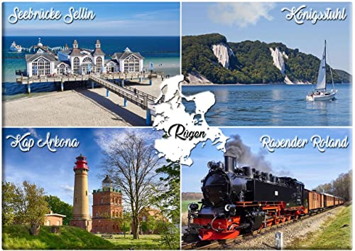 Rügen Foto Souvenir Magnet Germany Sellin Arkona Königstuhl