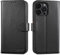 LENSUN Echtleder Hülle für iPhone 14 Pro Max, Handyhülle [Echtes Leder][Magnetverschluss][RFID Schutz] Handytasche Lederhülle für iPhone 14 Pro Max 5G - Schwarz