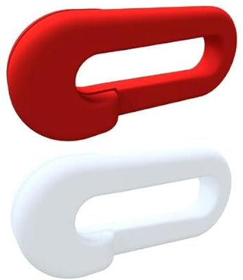 Hakenglieder aus Kunststoff für Absperrkette, Set aus 5 roten und 5 weißen Haken, Stärke ca. 6 mm