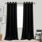 KOUFALL Black Blackout Curtains 120 Inches Long 2 Panels Burg for Living Room Grommet Top Heat Sun Blocking Extra Long Black Out Blinds Shades for Bedroom Windows,52x120 Inch Length