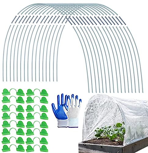 GIMOCOOL Garden Folientunnel Set Gewächshausreifen Folientunnel Bögen Für Hochbeet Abdeckung Tunnelbögen Pflanzenwachstum Rund Bogen Abdeckung Frühbeet Hochbeet Gemüsebeet stabil langlebig & rostfrei