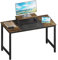 eSituro Scrivania per Ufficio 120 x 60 cm, Scrivania con Supporto per Monitor, Tavolo Scrivania per Computer, in Camera da Letto, Studio, in Legno e Acciaio, Rustico Marrone + Nero, SCD0211