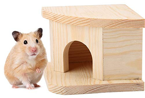 Hamster-Holzhaus, Natürliches Hamster-Bett-Hütten-Versteck-kleines Tier-warmes Haus-Hamster-Nest