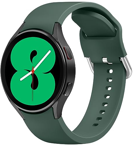 Tobfit Cinturino di ricambio per Samsung Galaxy Watch 6/5/4, 20 mm, in silicone, per 40 mm, 44 mm e Watch 5 Pro (verde militare)