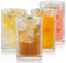 POLIDREAM Geriffelte Gläser 4er Set, 500ml Vintage Cocktailgläser, Romantische Kaffeetassen Origami-Stil Glasbecher, Trinkgläser Set ideal für Mojito Gläser, Biergläser & Kaffeeglas