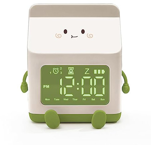 Qutsvosh 1 Stück Milchkarton Wind Milch Karton Elektronische LED Smart Clock Grün