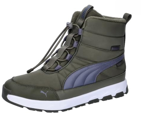 PUMA Evolve Boot PURETEX JR Sneaker, Dark Olive-Galactic Gray White, 4.5 UK