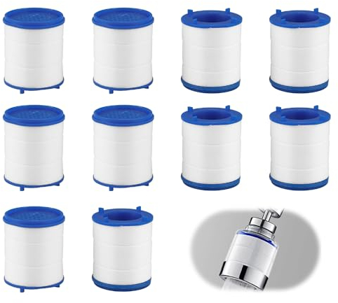 10 Stück Filterelement für Wasserhahn Filter, MYLERCT PP-Baumwollfilterelement, Wasserhahn Entkalker Aufsatz, für Küche, Badezimmer