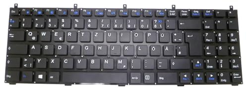 RTDPART Laptop-Tastatur für Bluechip Travelline B15W19 W760TUN Deutsch GR Schwarz ohne Rahmen Neu