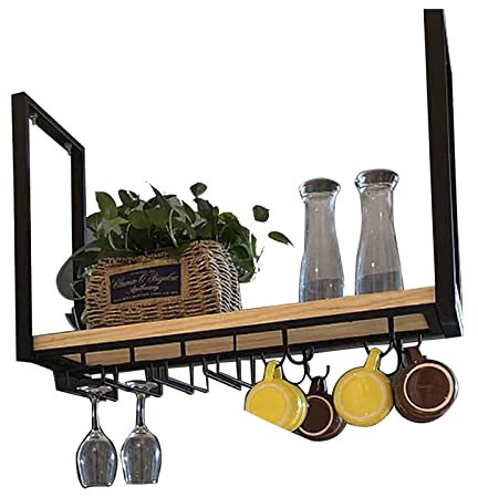 Qunine Weinregal, Bar, Restaurant, Weinglasregal, Deckenregal für Stielgläser, Edelstahlrahmen für Restaurants, Küchen, Theke, 100 x 35 cm, 100 x 35 cm ()
