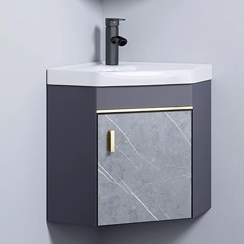 ZDMZR Lavandino da Bagno Ad Angolo, Mobile Bagno con Lavabo, Lavabo da Parete, Lavabo da Bagno, Lavabo da Bagno con Contenitore (Size : 38cm/15in)