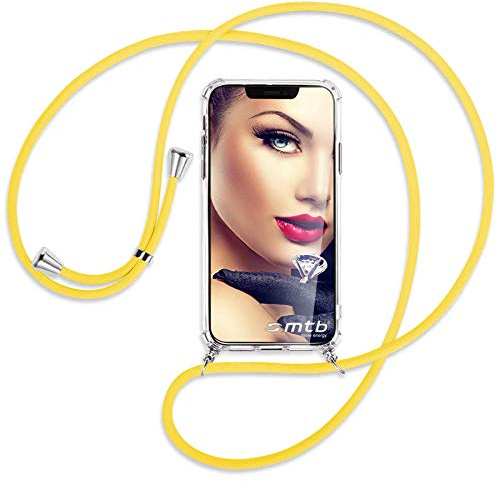 mtb more energy® Handykette kompatibel mit Samsung Galaxy S24 - Banana Gelb - Smartphone Hülle zum Umhängen - Anti Shock Full TPU Case