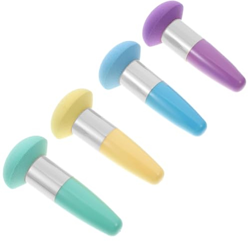 RSYHVG 2 Pcs Mushroom Makeup Sponge, Long Handle Facial Cosmetic Foundation Sponge Powder Puff Blending Sponge Concealer Eyeshadow Liquid Creams Applicator Tool Beauty Blender Brush